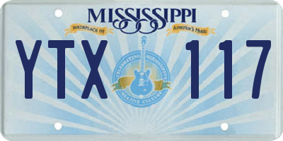 MS license plate YTX117