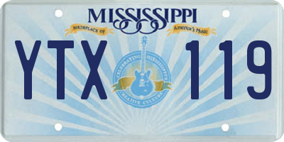 MS license plate YTX119