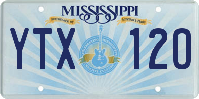 MS license plate YTX120