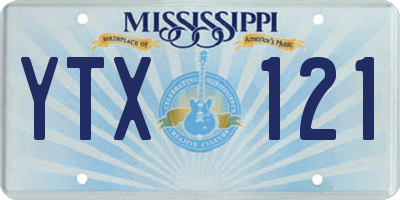 MS license plate YTX121