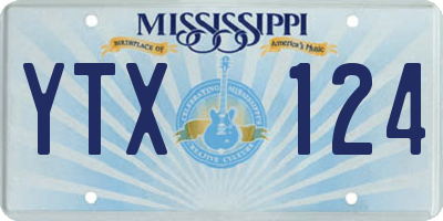 MS license plate YTX124