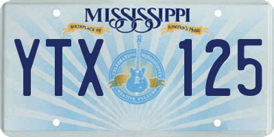 MS license plate YTX125