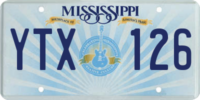 MS license plate YTX126