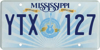 MS license plate YTX127