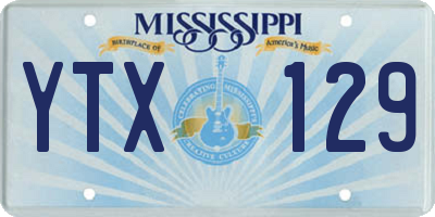 MS license plate YTX129