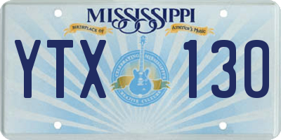 MS license plate YTX130