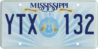 MS license plate YTX132