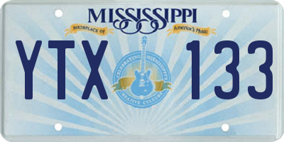 MS license plate YTX133