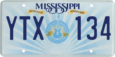 MS license plate YTX134