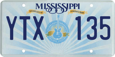 MS license plate YTX135