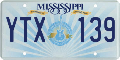MS license plate YTX139
