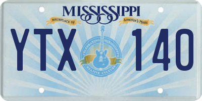 MS license plate YTX140