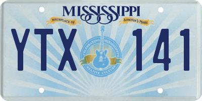 MS license plate YTX141