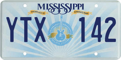 MS license plate YTX142