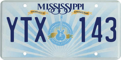 MS license plate YTX143