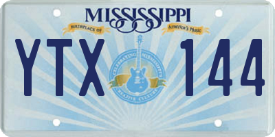 MS license plate YTX144
