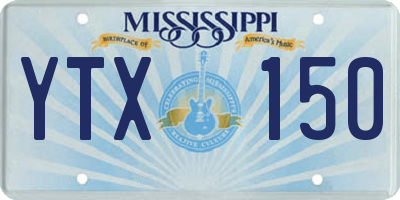MS license plate YTX150