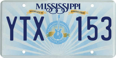 MS license plate YTX153