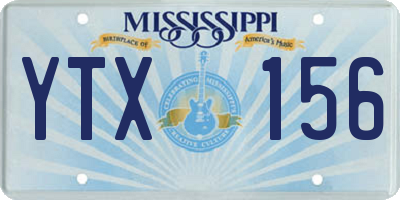 MS license plate YTX156