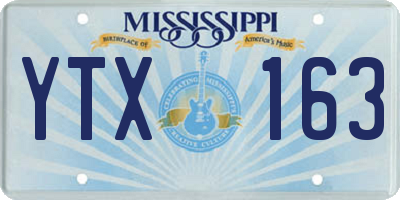 MS license plate YTX163