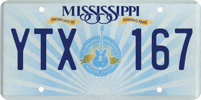 MS license plate YTX167
