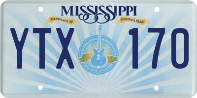 MS license plate YTX170