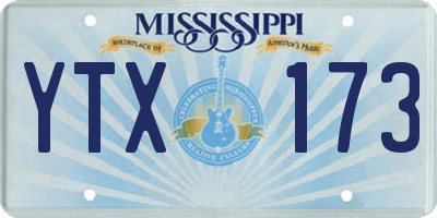 MS license plate YTX173