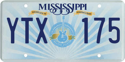 MS license plate YTX175
