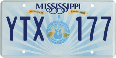 MS license plate YTX177