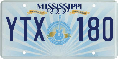 MS license plate YTX180