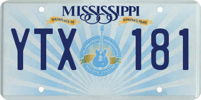 MS license plate YTX181