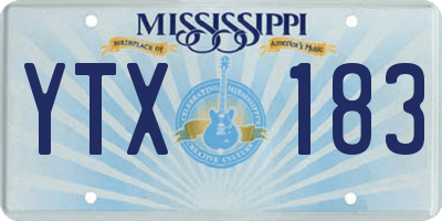 MS license plate YTX183