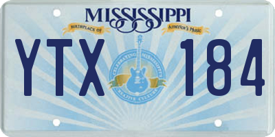 MS license plate YTX184