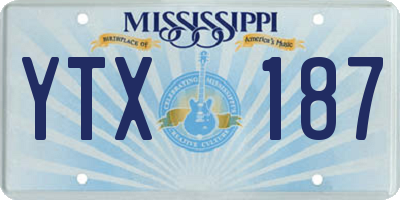 MS license plate YTX187