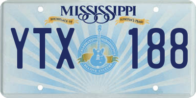 MS license plate YTX188