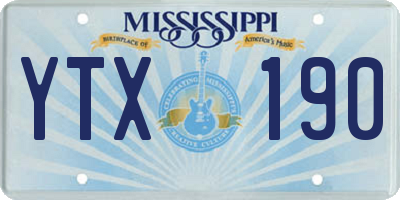 MS license plate YTX190