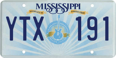 MS license plate YTX191