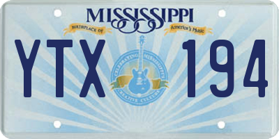 MS license plate YTX194