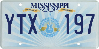 MS license plate YTX197