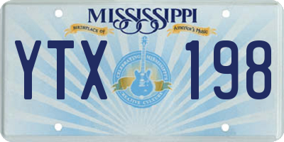 MS license plate YTX198