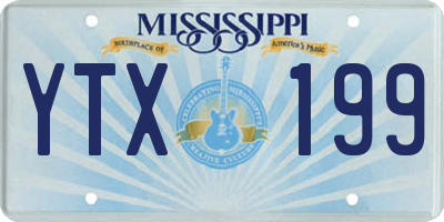 MS license plate YTX199