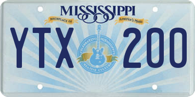 MS license plate YTX200