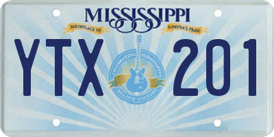 MS license plate YTX201