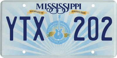 MS license plate YTX202