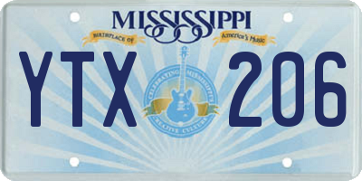 MS license plate YTX206