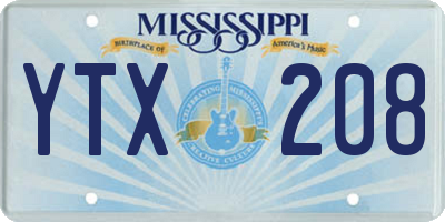 MS license plate YTX208