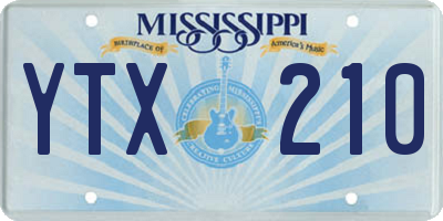MS license plate YTX210