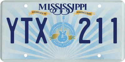 MS license plate YTX211