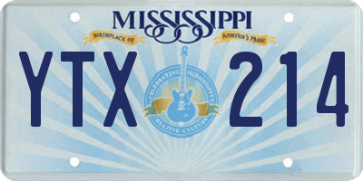 MS license plate YTX214