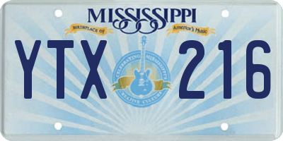MS license plate YTX216
